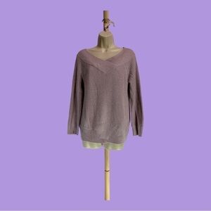 Soho New York Company Slight V Neck Pullover Lavender Knit Sweater, M